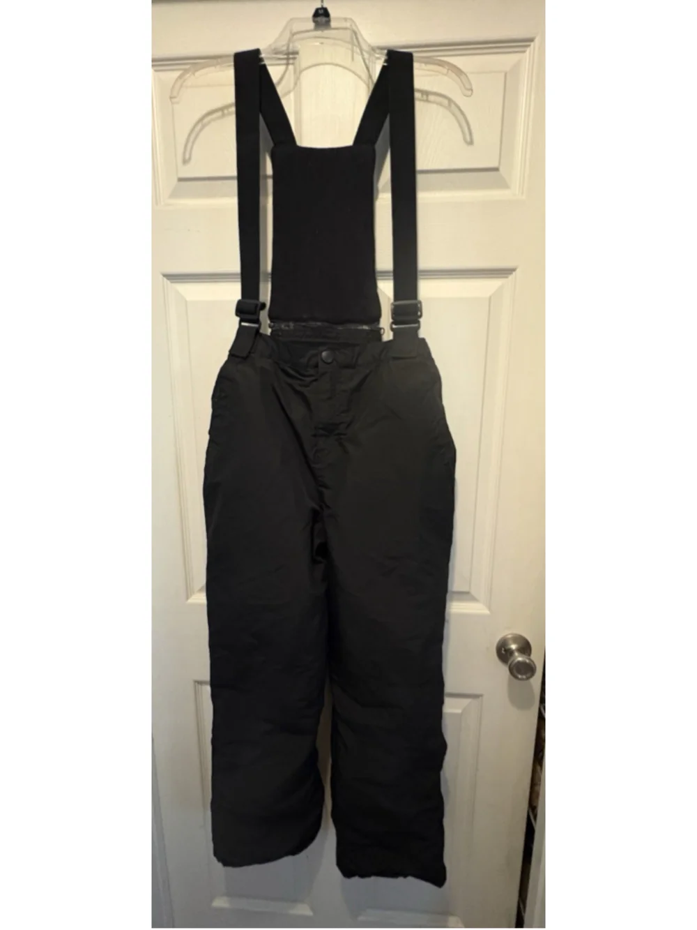 Children’s Place Black Fleece-Lined Snow Pants Bibs size 16 Boys Girls